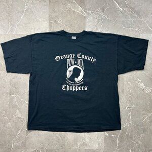 Vintage Orange County Choppers Graphic Tee Mens 3XL y2k POW MIA OCC Short Sleeve